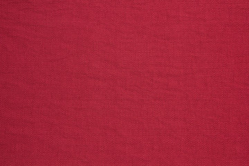 Fabric suit fold top view. Red textile crash effect