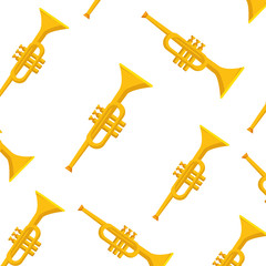 Isolated trumpet instrument background vector design
