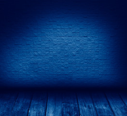 grunge interior toned in trendy Classic Blue color of the Year 2020