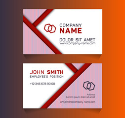 Double sided business card minimal idea vector templates set. Creative business card graphic design with place for logo, company name, employee's position, phone number, website and office address.