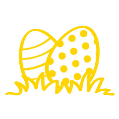 Handgezeichnetes Osternest in gelb