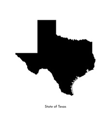 Vector isolated simplified illustration icon with black map's silhouette of State of Texas (USA). White background