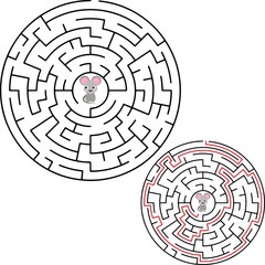 Labyrinth, maze conundrum for kids. Entry and exit. Children puzzle game.