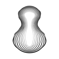 concentric black wavy lines that makes a smooth abstract organic shape