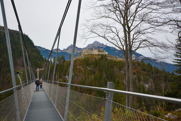 Fototapeta na wymiar Highline 179 Pedestrian Suspension Bridge - Austria.