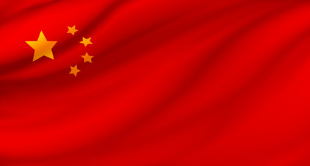 China flag background with copy space
