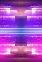Ultraviolet abstract light. Light element, light line. Violet and pink gradient. Modern background, neon light. Empty stage, spotlights, neon. Abstract futuristic neon background.