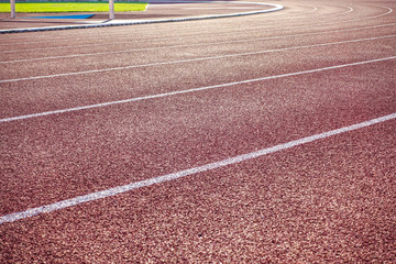 Sport running track for running and jogging for excercise and competition.