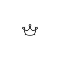 Crown line icon isolated on white. Royal, luxury, vip, first class sign. Winner award.