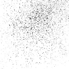 Black Grainy Texture Isolated On White Square Background. Dust Overlay. Dark Noise Granules. Digitally Generated Image. Vector Design Elements, Illustration, Eps 10.