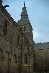 Fototapeta na wymiar Huge old medieval stone catholic church in Dinan, France