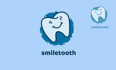 Smile Tooth Vector Logo Illustration. Logo of a stylized cute and clean tooth. Can be used for many kind of project. 