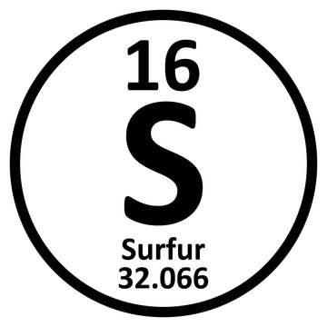 Periodic table element surfur icon.
