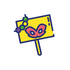 Isolated mardi gras mask banner vector design