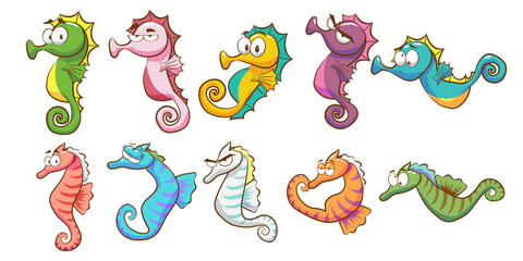 seahorse vector set collection graphic clipart design © pisut
