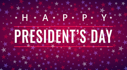 Happy Presidents Day. Festive banner with american style stars and text