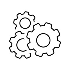 Gear vector icon, cog wheel illustration sign, engine circle symbol.