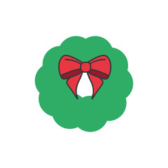 Christmas wreath. flat design. vector