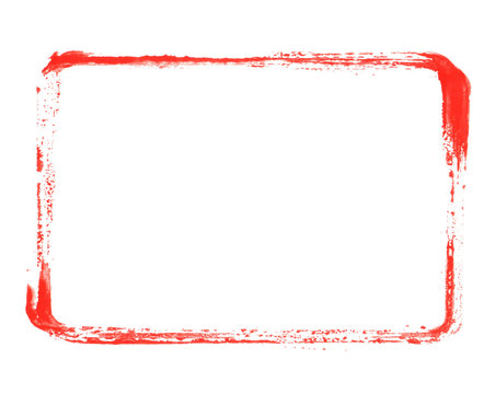 Roter gestempelter grunge Rahmen mit Textfreiraum als Umrandung