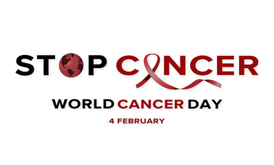 World cancer day. Poster background design with ribbon symbol. Illustration concept.