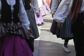 Basque dance in a street folk festival