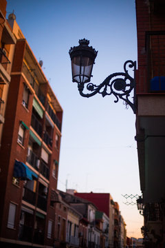 Vintage lamp on a street