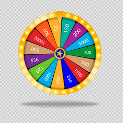 Wheel Of Fortune lottery luck illustration. Casino game of chance. Win fortune roulette. Gamble chance leisure.