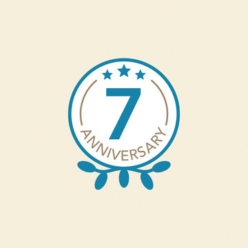 7 years anniversary logo design template