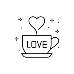 Cup, heart icon. Simple line, outline vector of love icons for ui and ux, website or mobile application