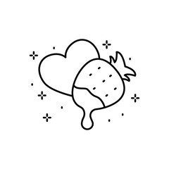 Love, strawberry, heart icon. Simple line, outline vector of love icons for ui and ux, website or mobile application