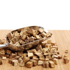 Root of kudzu vine,puerarin Isolated on a white background 