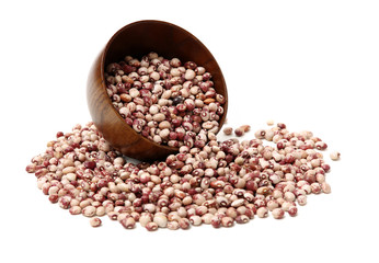 Dry beans on white background