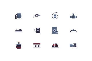 Isolated oil industry icon set vector design