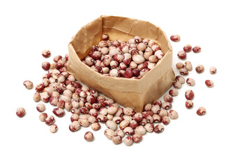 Dry beans on white background