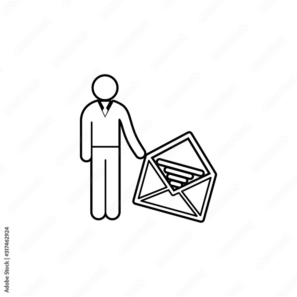 Poster business mail icon. element of seo and development icon with name for mobile concept and web apps. d
