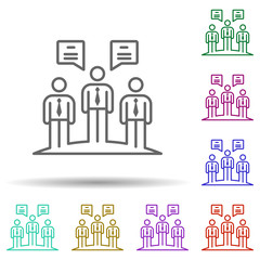 Staff, team, chat in multi color style icon. Simple thin line, outline vector of team work icons for ui and ux, website or mobile application
