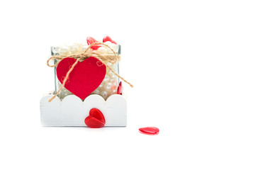 St. Valentine's Day card with heart beads