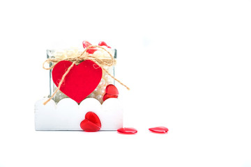 St. Valentine's Day card with heart beads
