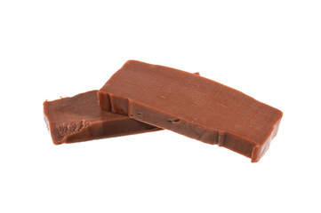 chocolate cheese isolated on white background