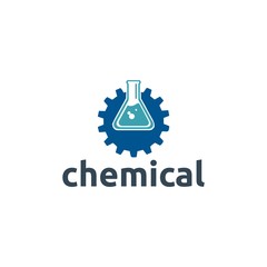 Chemical Logo Experiment Color Blue