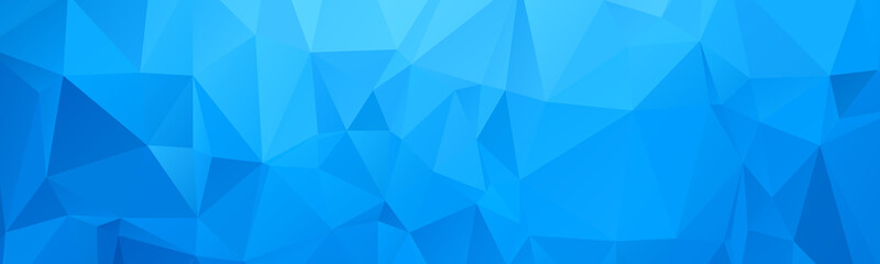 Fototapeta na wymiar Abstract Wide Polygonal Blue Triangle Banner Texture