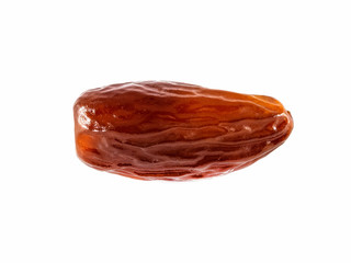 Dried fruit date on a white background. Dried fruit of the date palm