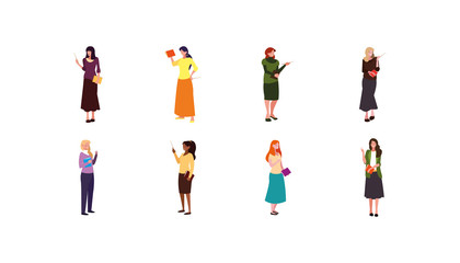 Fototapeta premium Isolated women avatars vector design