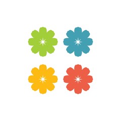 Plumeria flower icon vector illustration design logo template