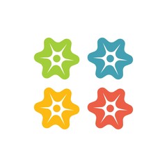 Plumeria flower icon vector illustration design logo template