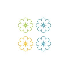 Plumeria flower icon vector illustration design logo template