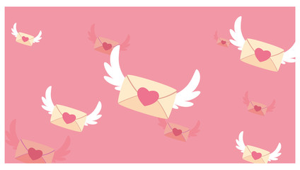 Love messages with wings vector design