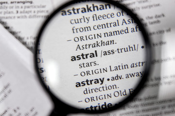 The word or phrase astral in a dictionary.