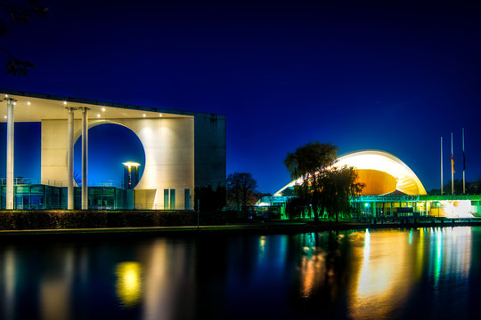 the illuminated chancellors office and the house of cultures