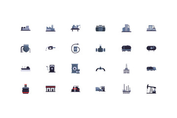 Isolated oil industry icon set vector design